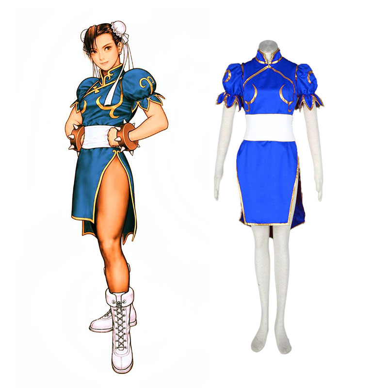 Street Fighter Chun-Li 1 Blau Cosplay Kostüme Germany
