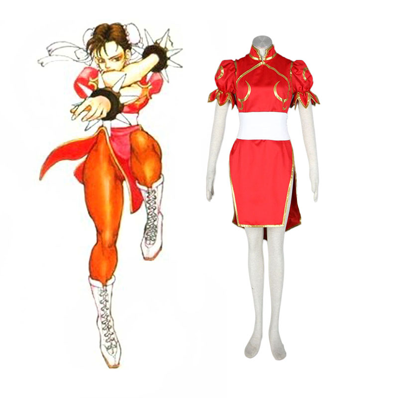 Street Fighter Chun-Li 4 Rot Cosplay Kostüme Germany