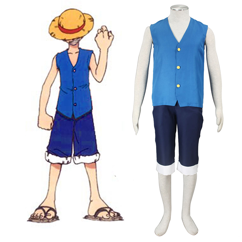 One Piece Monkey D. Luffy 2 Blau Cosplay Kostüme Germany
