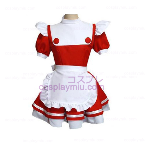 Rot-weiße Maid Uuniform Lolita Cosplay Kostüme