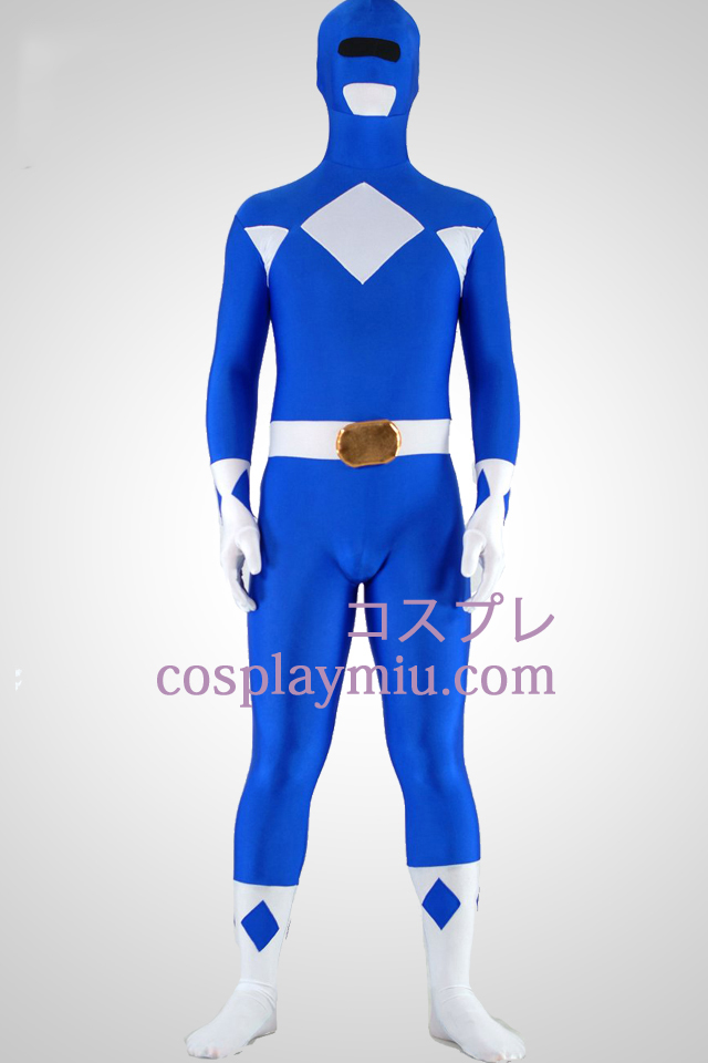Mighty zentaiin Blau Ranger Lycra Spandex Zentai Superhelden-Anzug