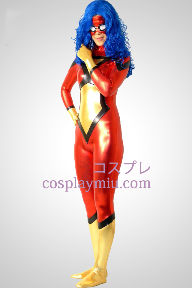Spider-Frauen Jessica Drew Metallic Superheld Zentai-Anzug