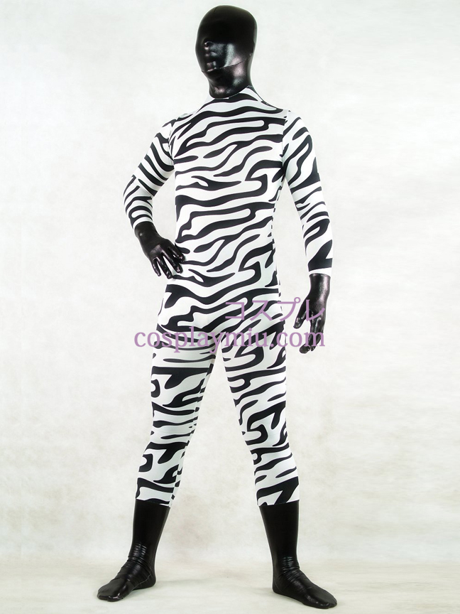 Zebra-Haut Full Body Lycra Spandex Zentai-Anzug