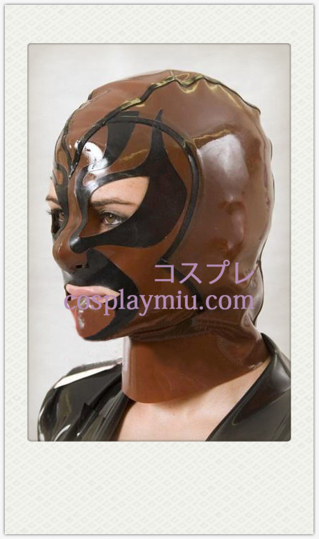 Brown Latex Dämon-Maske mit offenen Augen und Mund