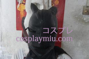 Schwarz doglike Latex Maske mit Reißverschlüssen in die Augen und Mund
