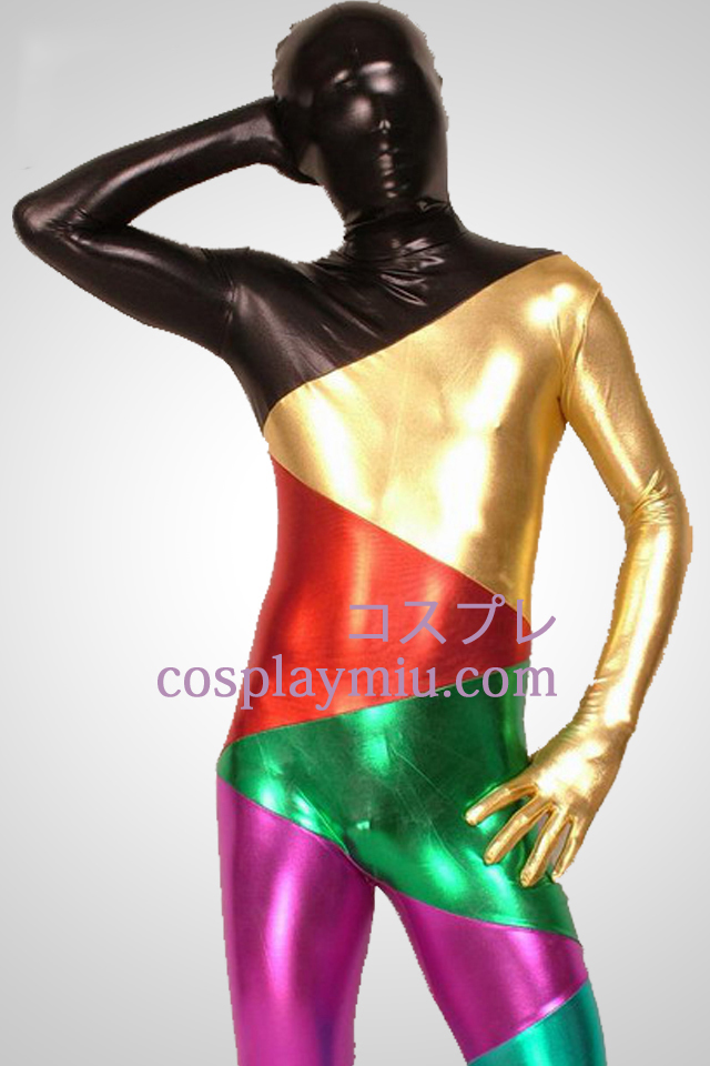 Multicolor Metallic Stück Zusammen Zentai-Anzug