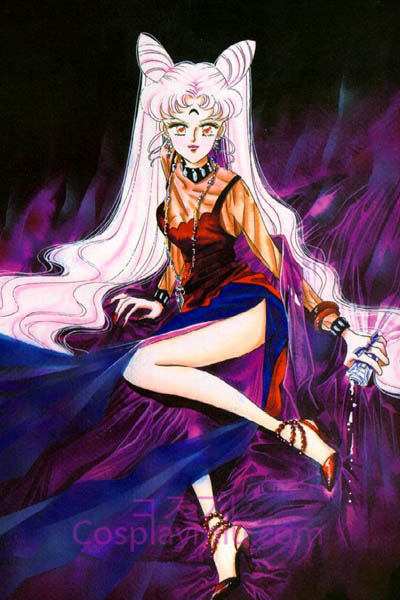Sailor Moon Black Lady Lange Rosa Perücke