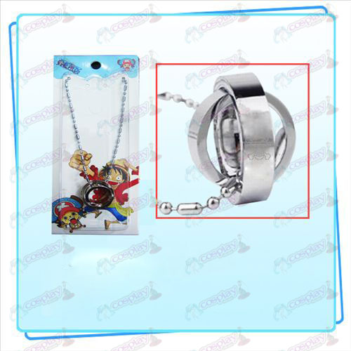 One Piece Zubehör Dual-Ring-Halskette (Silber)-Karte installiert