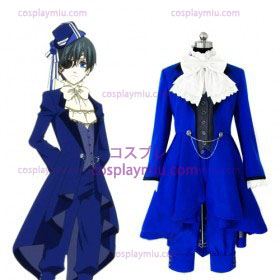 Kuroshitsuji Ciel Phantomhive Cartoon Blue Lolita Cosplay Kostüme