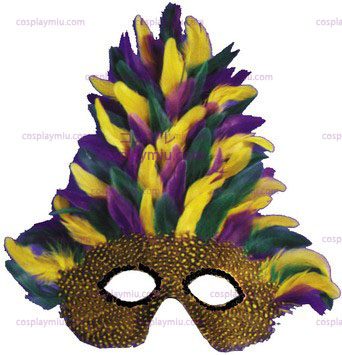 Mask Mardi Gras Hohe Feather