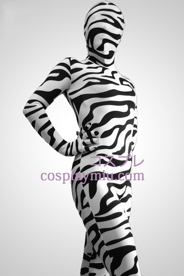 Schwarzweiß-Zebra-Muster Zentai-Anzug