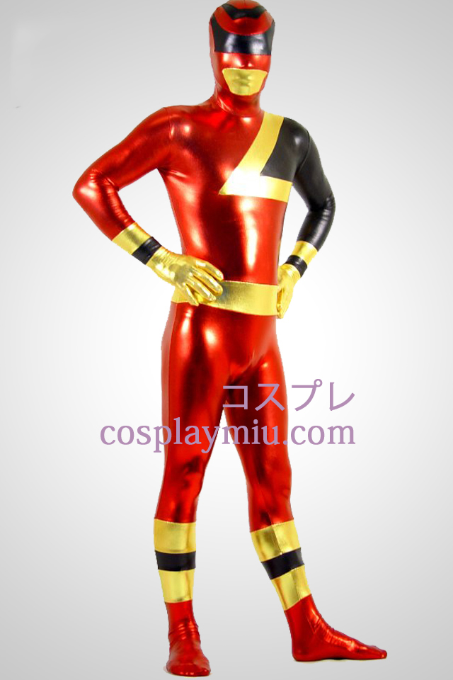 SPD Ranger Red Metallic Superheld Zentai-Anzug