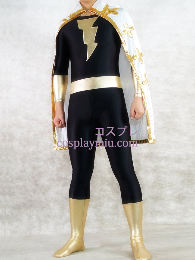 Gold und Schwarz Metallic Unisex Superheld Zentai-Anzug