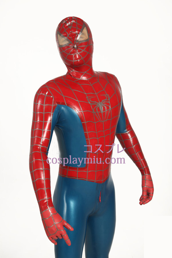 Rote und blaue gestreifte Spiderman Superheld Zentai Anzug
