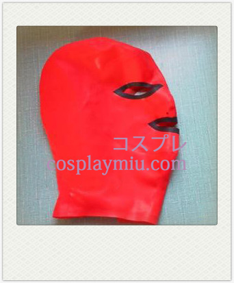 Sexy rote Latexmaske mit offenen Augen und Mund
