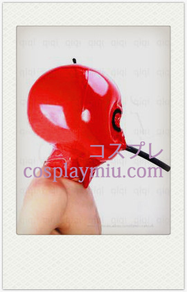 Red Aufblasbare Latexmaske mit Mesh und Air Tube