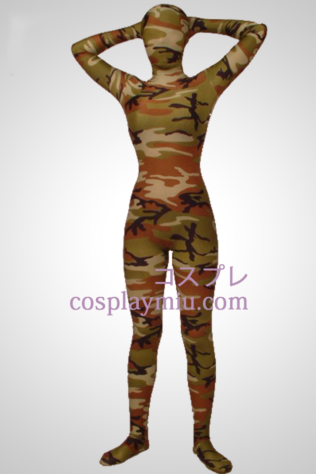 Armee-Grün Tarnung Full Body Lycra Zentai-Anzug