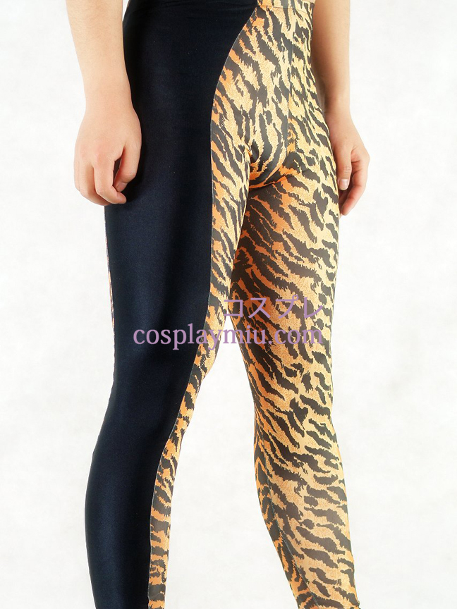 Tiger Skin And Black Style Lycra Spandex Herrenhosen